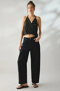 UO Charlie Draped Jersey Knit Surplice Halter Top