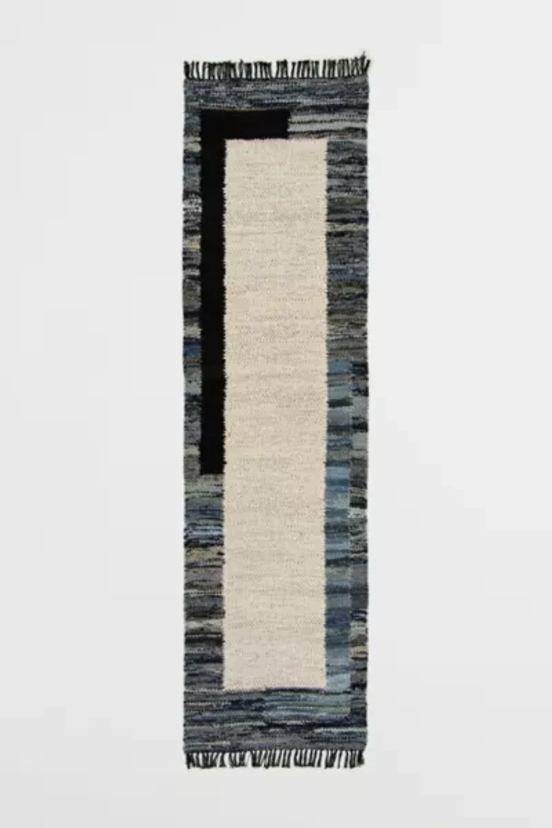 Revival Bellbottom Recycled Denim Washable Runner Rug