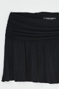 Vintage Y2k Ruched Black Micro Mini Skirt