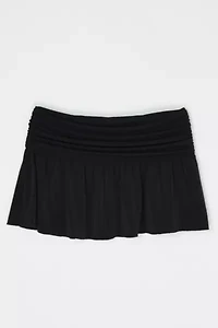 Vintage Y2k Ruched Black Micro Mini Skirt