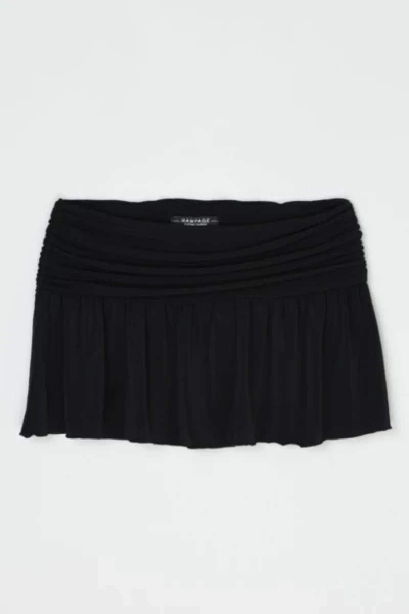 Vintage Y2k Ruched Black Micro Mini Skirt