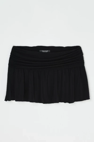 Vintage Y2k Ruched Black Micro Mini Skirt