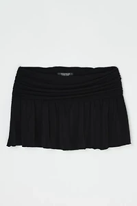 Vintage Y2k Ruched Black Micro Mini Skirt