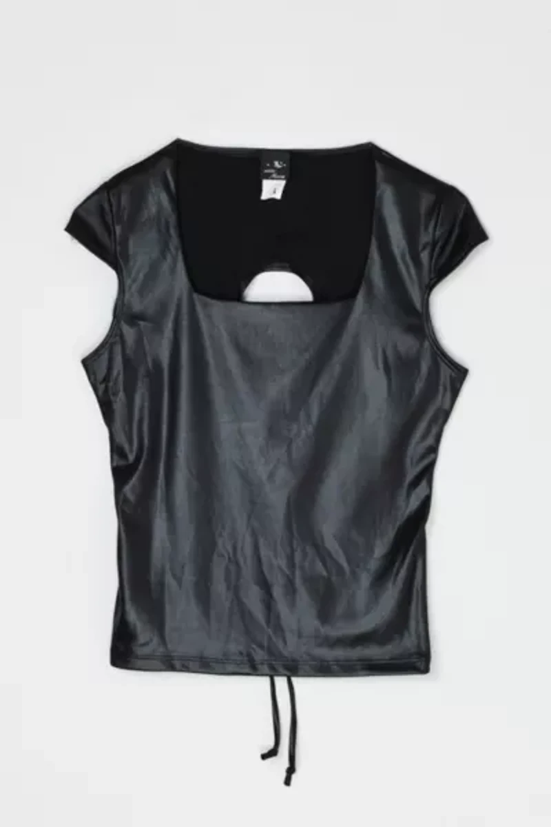 Vintage Y2k Shimmery Lace-Back Top