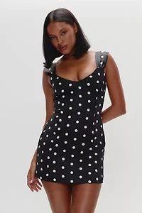 Frankies Bikinis Aurabelle Domino Sateen Mini Dress