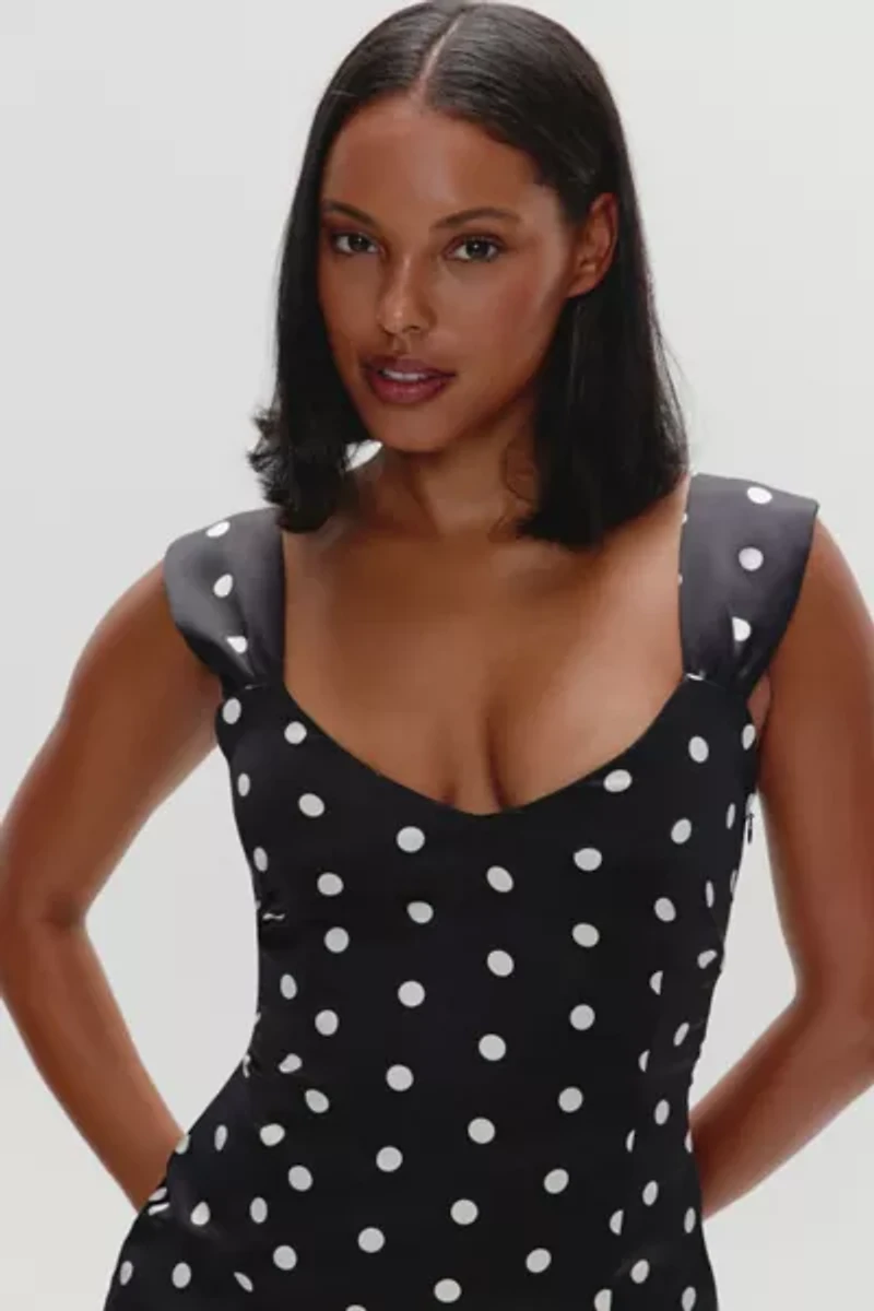 Frankies Bikinis Aurabelle Domino Sateen Mini Dress