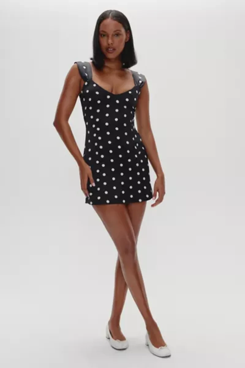 Frankies Bikinis Aurabelle Domino Sateen Mini Dress