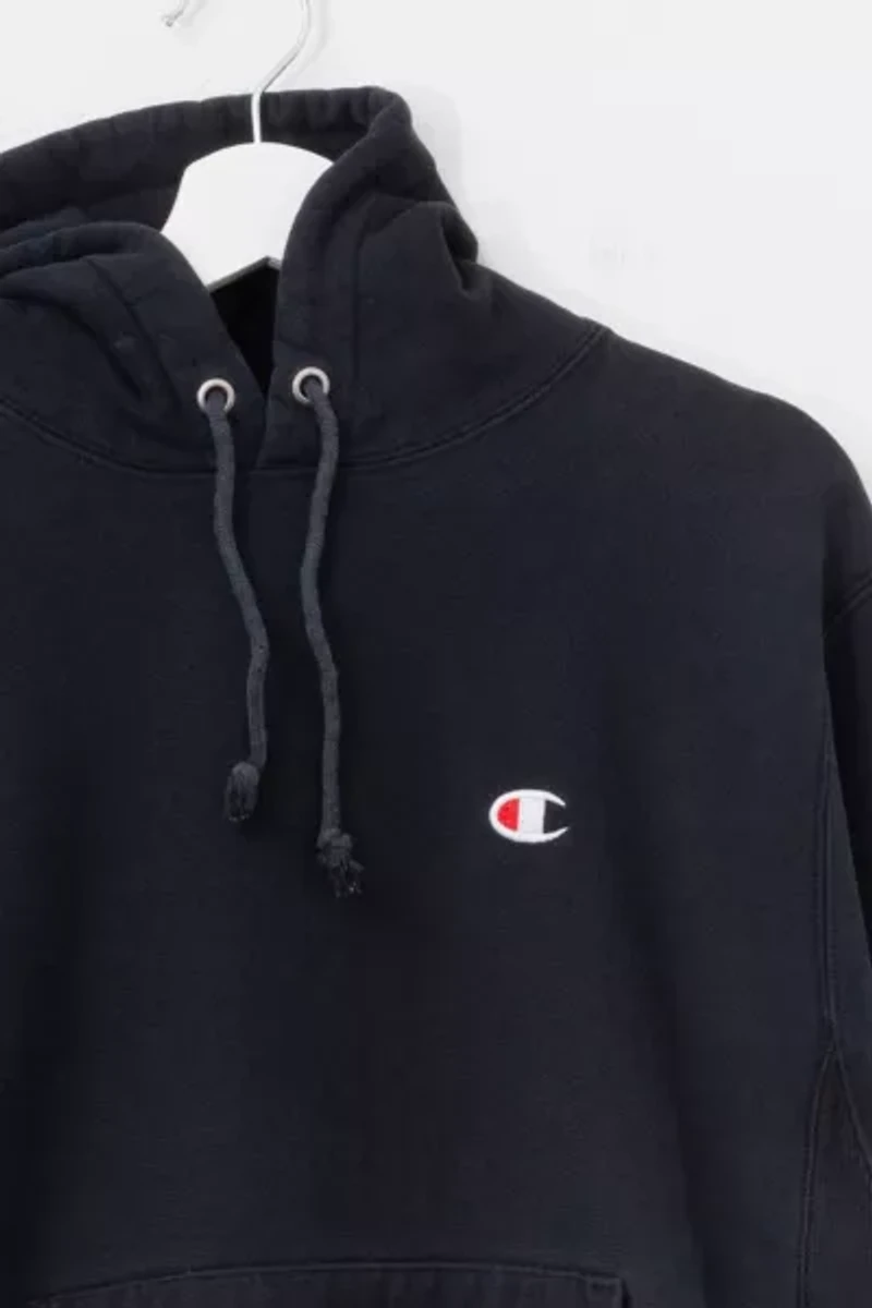 Vintage Y2K Champion Reverse Weave Black Hoodie Sweatshirt