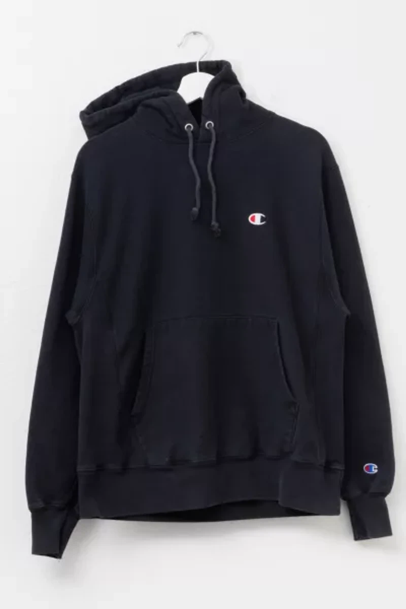 Vintage Y2K Champion Reverse Weave Black Hoodie Sweatshirt