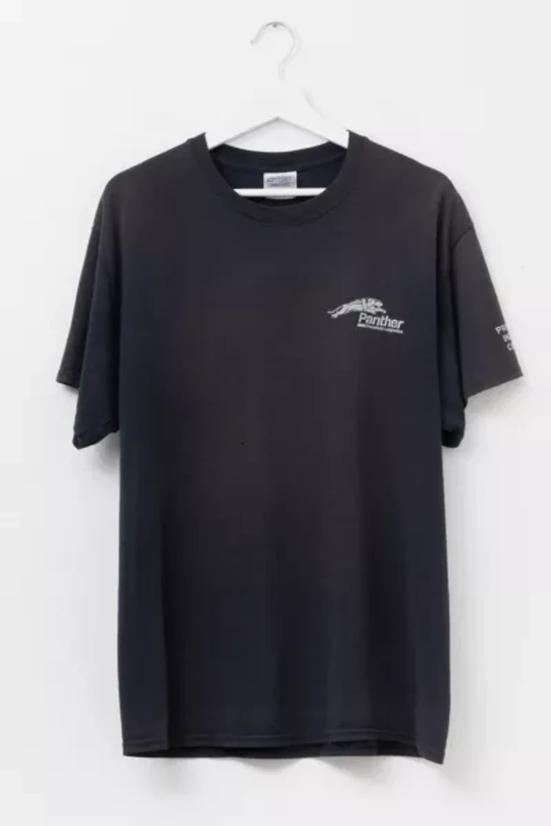 Vintage Y2K Distressed Panther Graphic Black T-Shirt