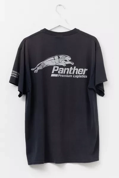 Vintage Y2K Distressed Panther Graphic Black T-Shirt