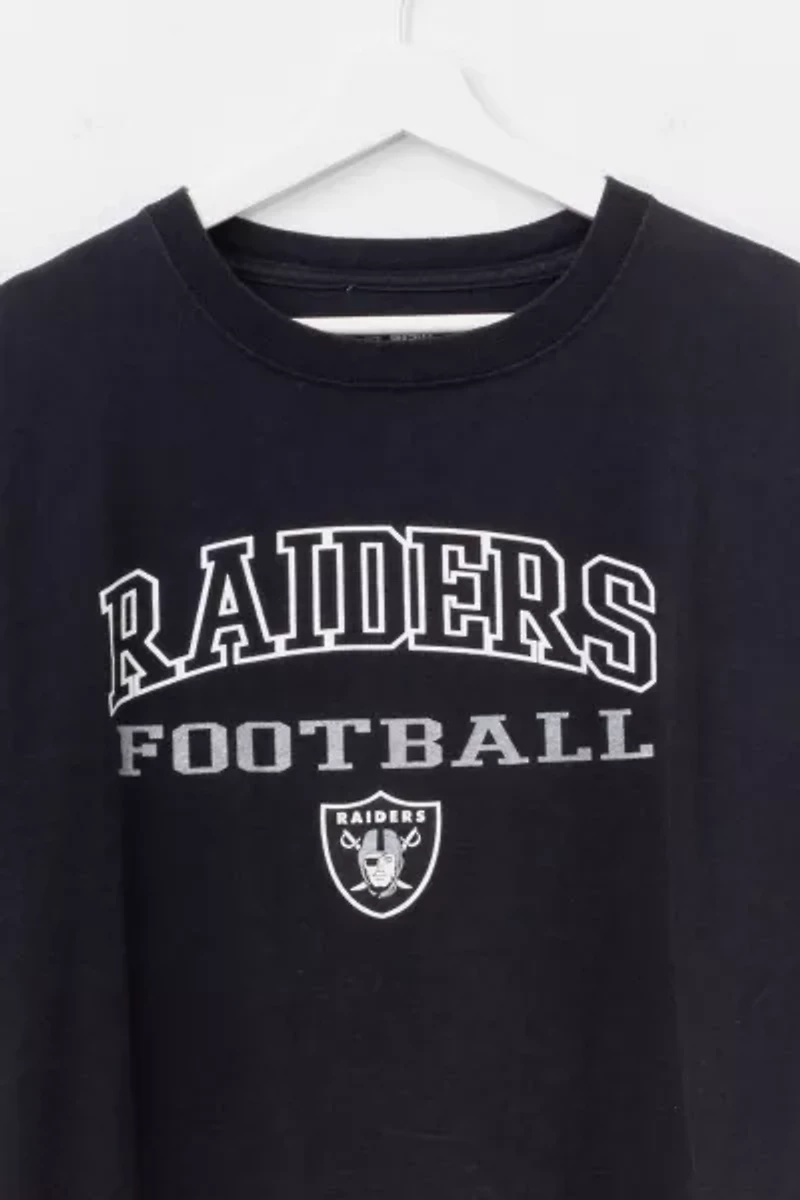 Vintage Y2K Distressed Raiders Football Spell Out Graphic T-Shirt