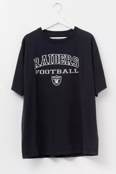 Vintage Y2K Distressed Raiders Football Spell Out Graphic T-Shirt