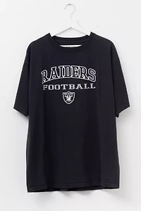 Vintage Y2K Distressed Raiders Football Spell Out Graphic T-Shirt