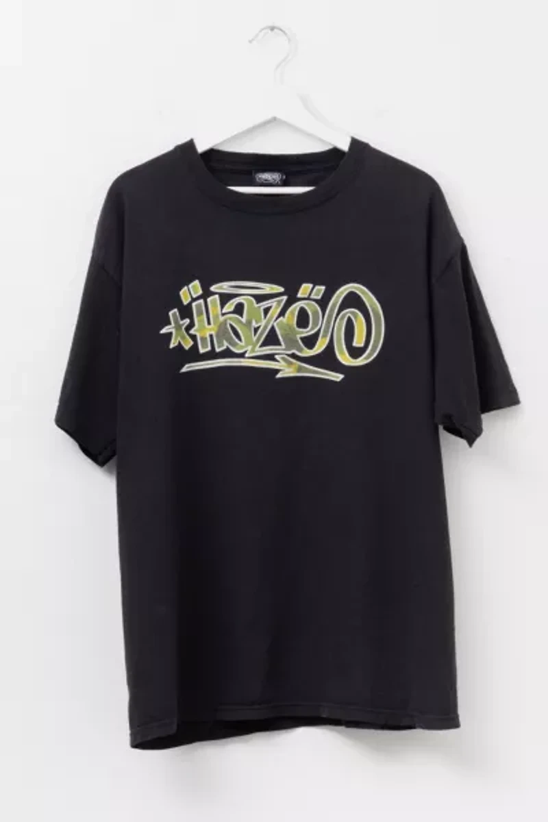 Vintage 1990s Distressed Haze Camo Logo Graphic T-Shirt