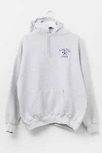 Vintage 1990s Distressed Soccer Ball Graphic Embroidered Hoodie Sweatshirt