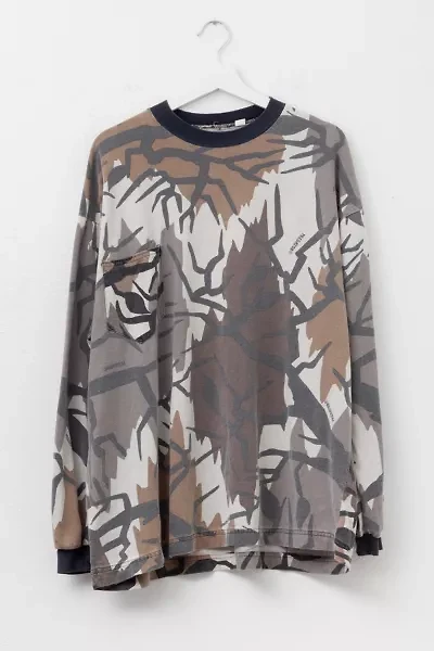 Vintage 1990s Distressed Predator Long Sleeve Black Camo T-Shirt