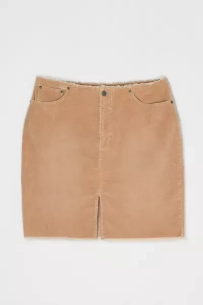 Vintage Y2k Raw-Edge Corduroy Mini Skirt