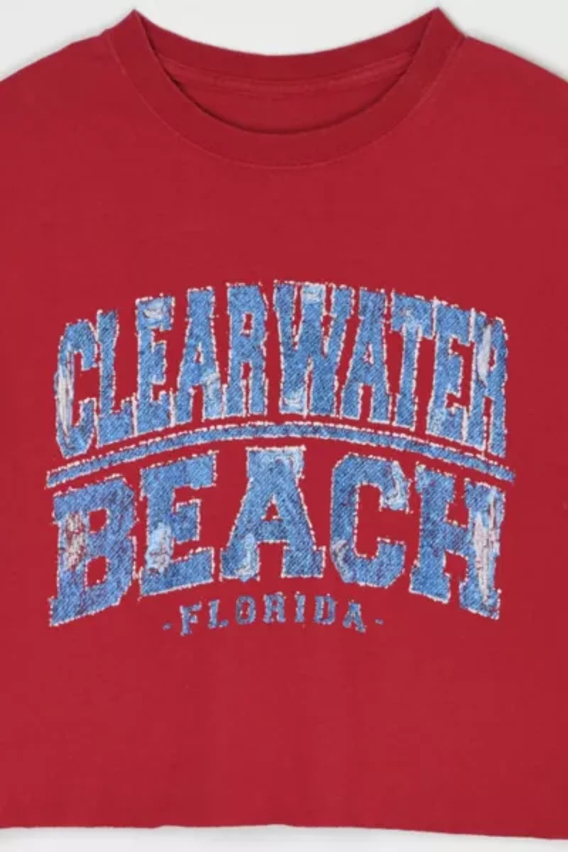 Vintage Y2k Clearwater Beach Cropped T-Shirt