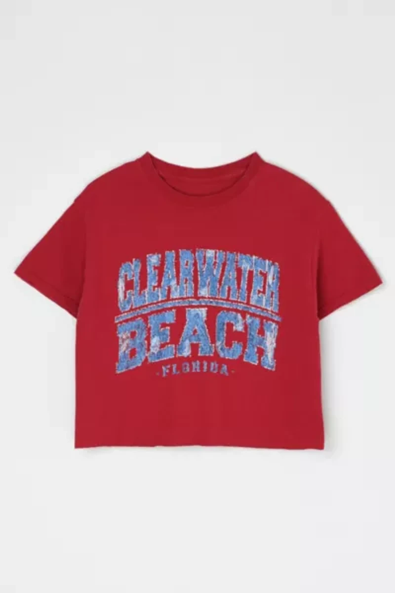 Vintage Y2k Clearwater Beach Cropped T-Shirt