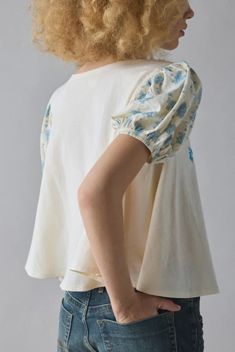 Kimchi Blue Please Be Nice Graphic Puff Sleeve Swing Tee