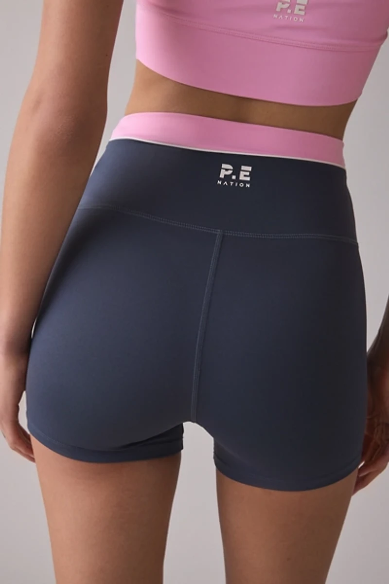 P.E Nation Reflect Layered Waistband 3" Bike Short
