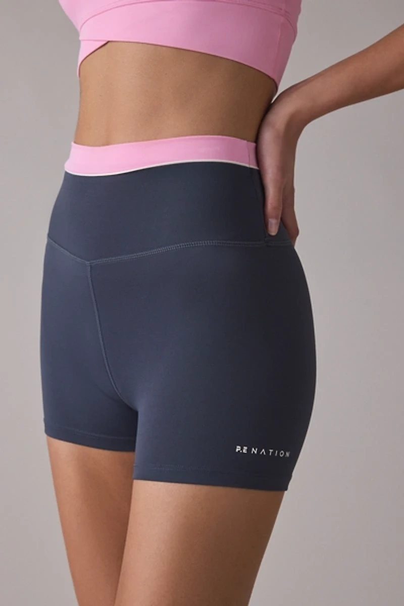 P.E Nation Reflect Layered Waistband 3" Bike Short