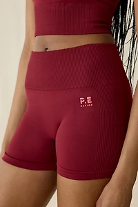 P.E Nation Restore Cabernet + Strawberry Seamless 2.5" Bike Shorts