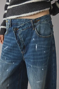 The Tales Selvedge Paint Splatter Denim Cross-Over Slouch Jean
