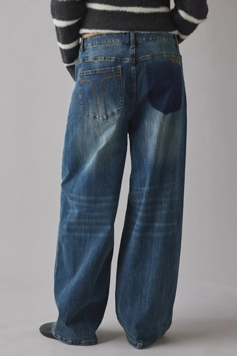 The Tales Selvedge Paint Splatter Denim Cross-Over Slouch Jean