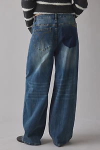 The Tales Selvedge Paint Splatter Denim Cross-Over Slouch Jean