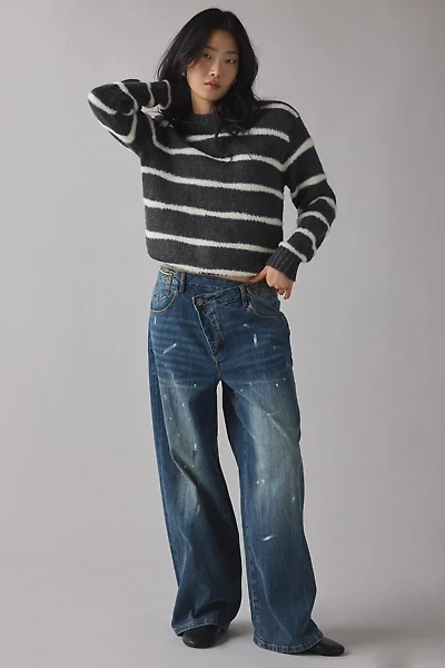 The Tales Selvedge Paint Splatter Denim Cross-Over Slouch Jean