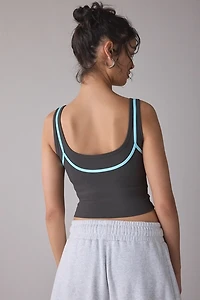 P.E Nation Forward Smokestone Scoop Neck Layered Tank Top