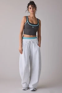 P.E Nation Forward Smokestone Scoop Neck Layered Tank Top