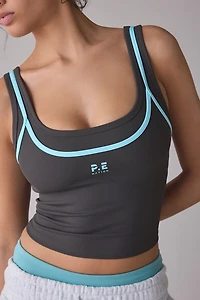 P.E Nation Forward Smokestone Scoop Neck Layered Tank Top