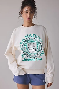 P.E Nation Crest Graphic Crew Neck Sweatshirt