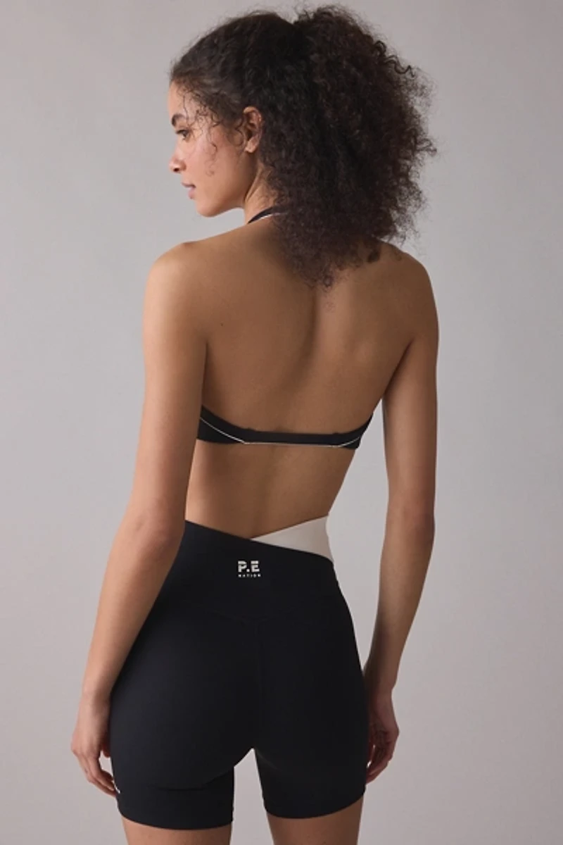 P.E Nation Studio Rib Layback Halter Sports Bra