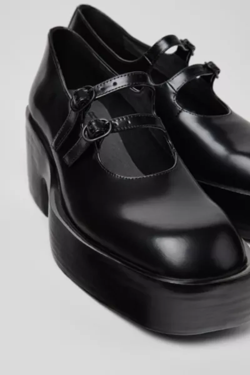 Camper Billie Leather Platform Mary Jane Heel