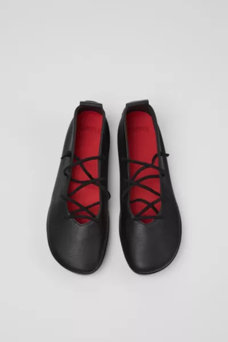 Camper Right Nina Leather Lace-Up Ballerina Flat