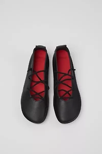 Camper Right Nina Leather Lace-Up Ballerina Flat