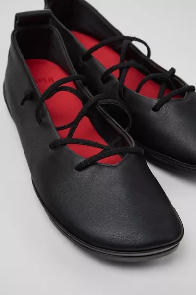 Camper Right Nina Leather Lace-Up Ballerina Flat