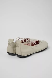 Camper Right Nina Leather Lace-Up Ballerina Flat