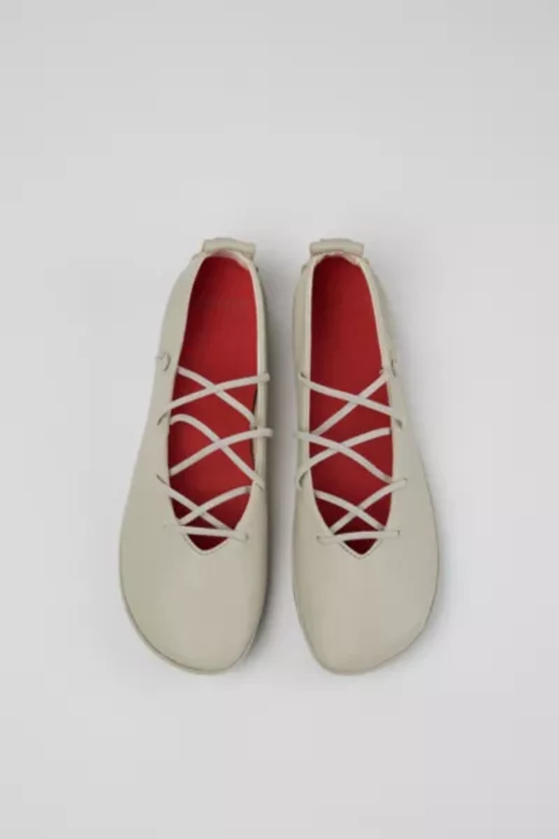 Camper Right Nina Leather Lace-Up Ballerina Flat