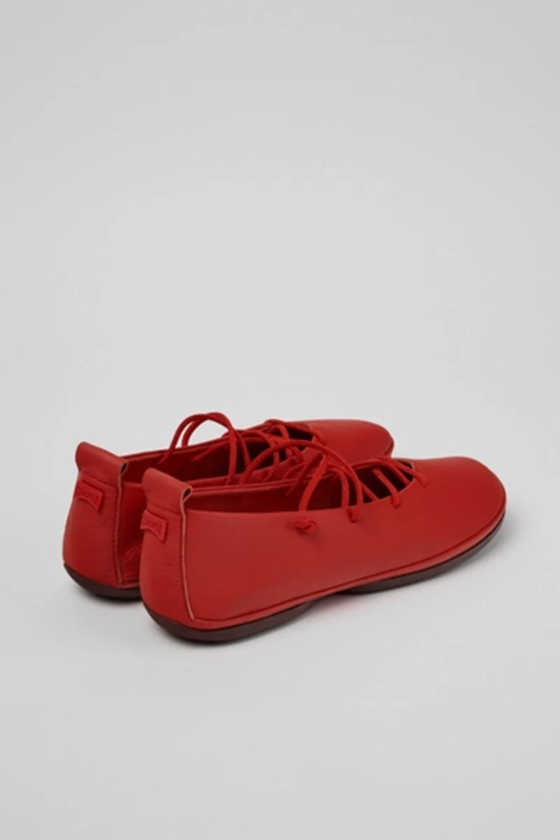Camper Right Nina Leather Lace-Up Ballerina Flat
