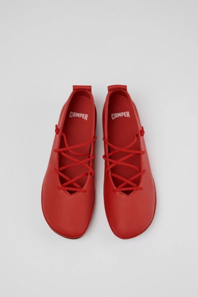 Camper Right Nina Leather Lace-Up Ballerina Flat