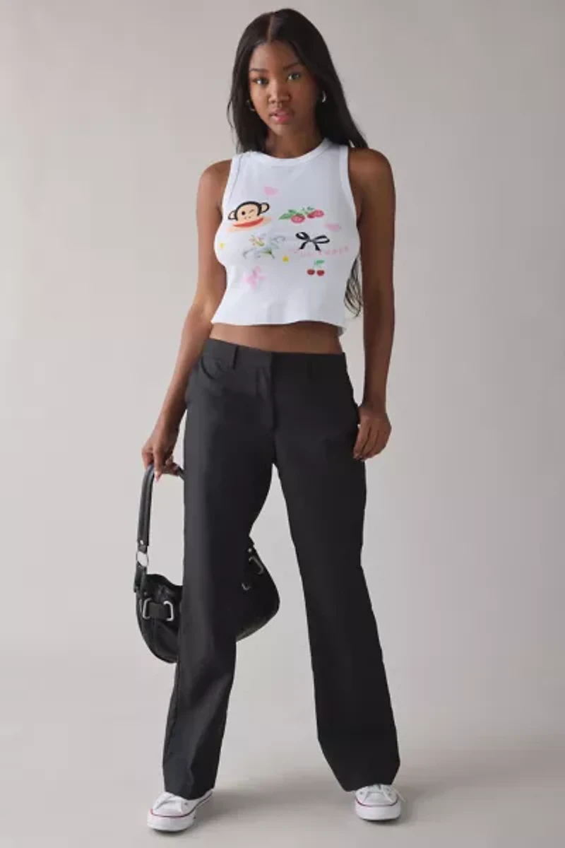 Paul Frank Icon Graphic Raw Hem Cropped Tank Top