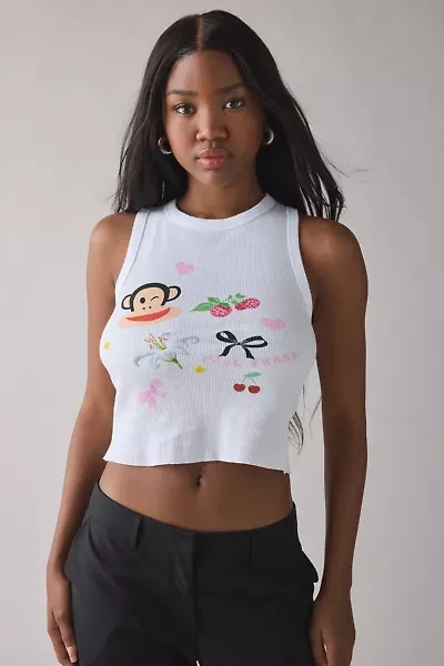 Paul Frank Icon Graphic Raw Hem Cropped Tank Top