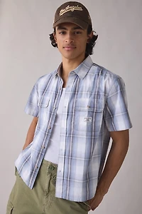 GUESS JEANS Boxy Cropped Short Sleeve Shirt