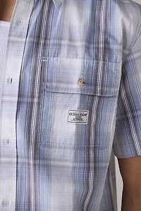 GUESS JEANS Boxy Cropped Short Sleeve Shirt