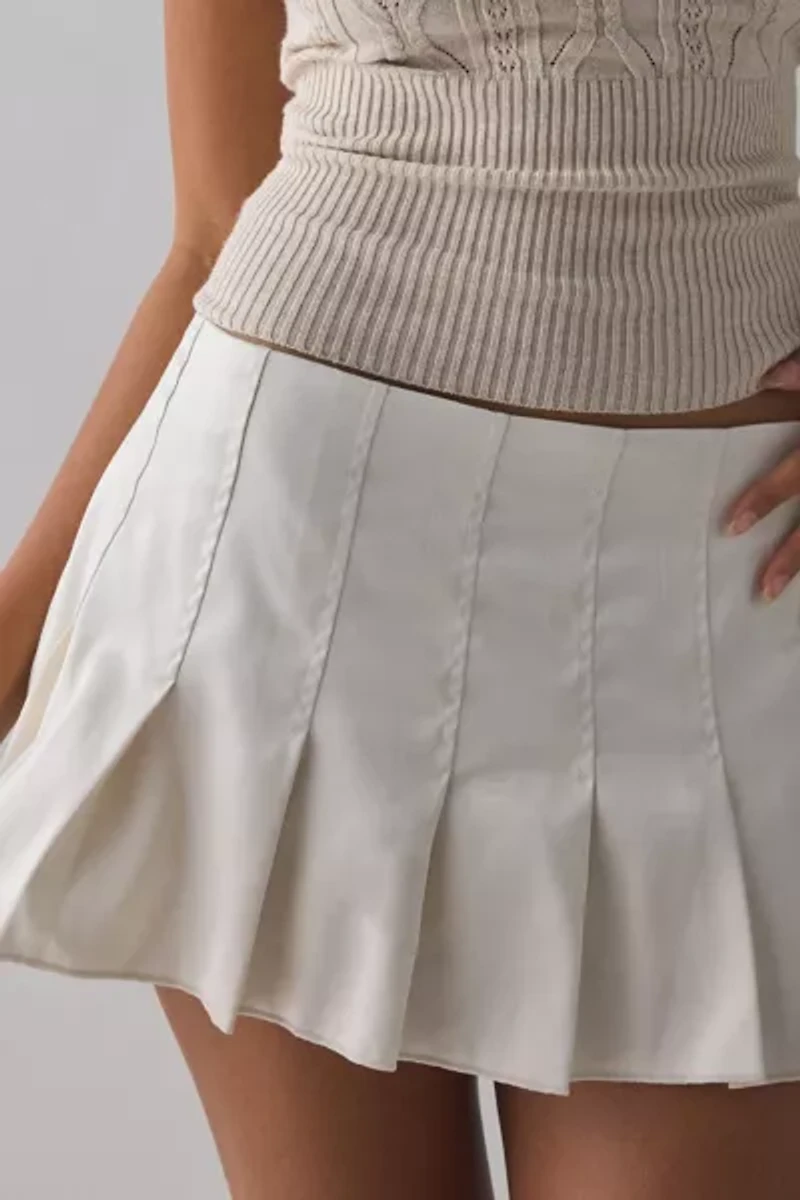 Frankies Bikinis Lilia Sateen Pleated Mini Skirt